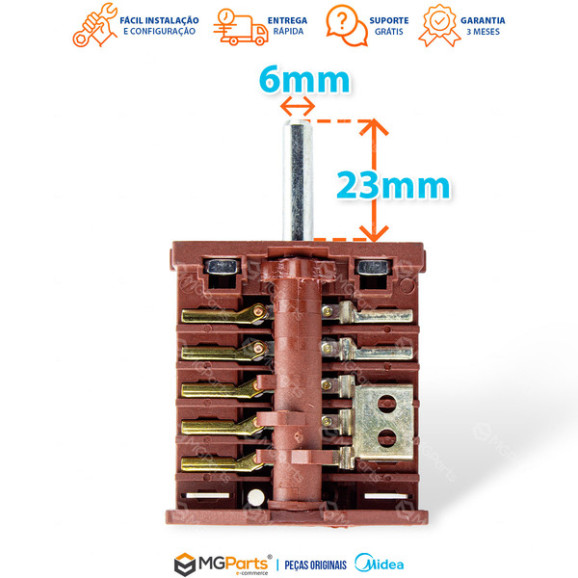 Chave Seletora Forno Eletrico Midea 17471100000349 Original