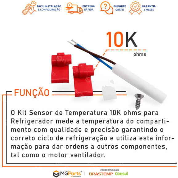 Funçao Kit Sensor De Campo 10k Geladeira Brastemp Consul W10696879