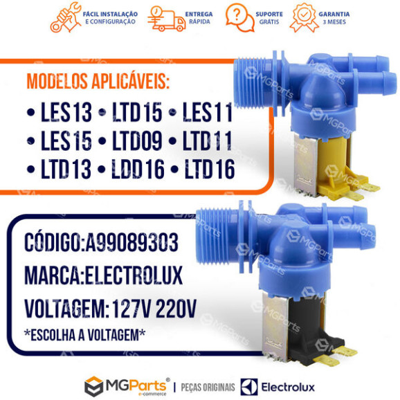 Válvula Dupla Lavadora Roupas Electrolux A99084601 A99084602